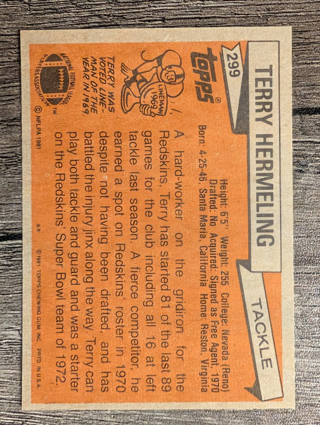 1981 Topps #299 Terry Hermeling