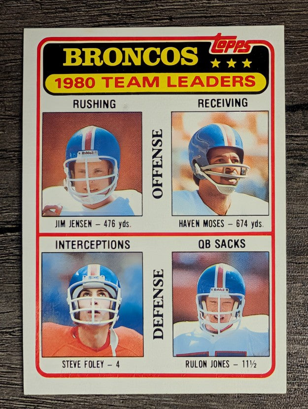 1981 Topps #303 Denver Broncos TL/Jim Jensen/Haven Moses/Steve Foley/Rulon Jones