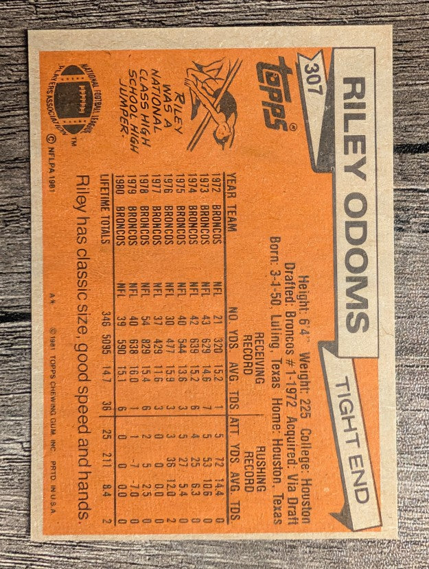 1981 Topps #307 Riley Odoms