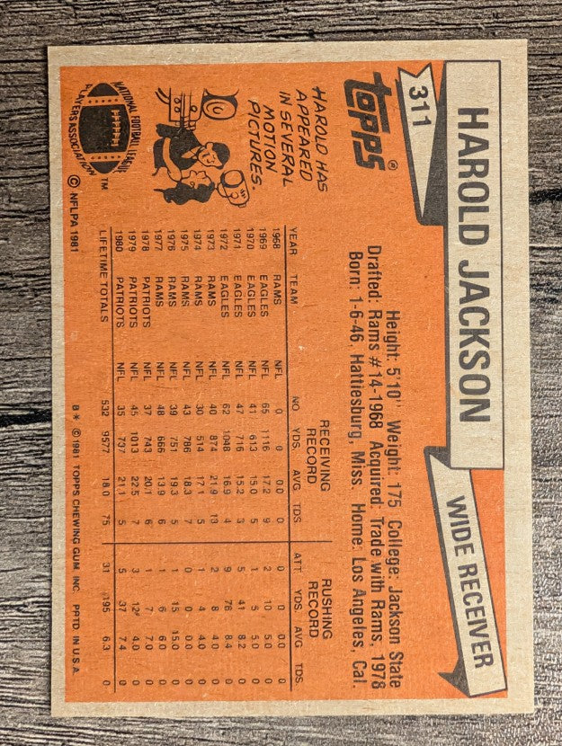1981 Topps #311 Harold Jackson
