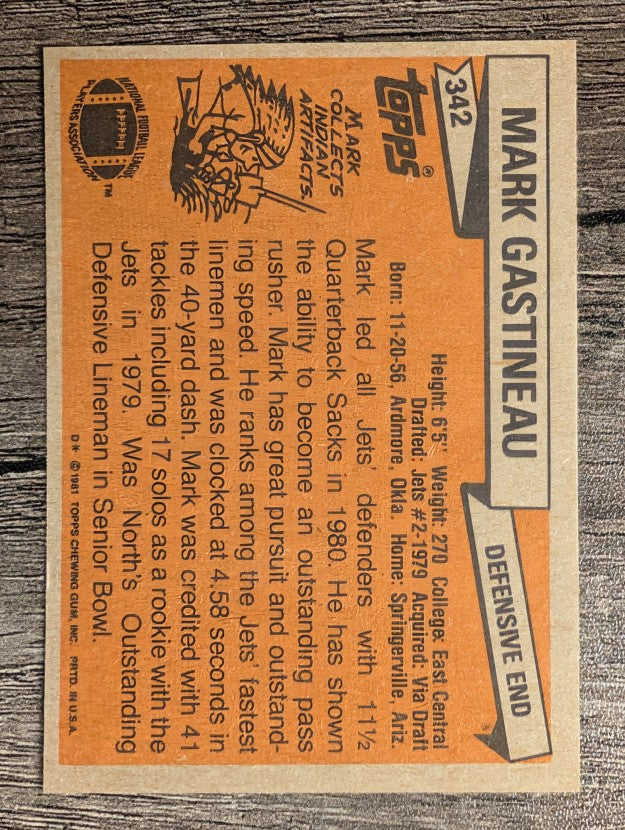 1981 Topps #342 Mark Gastineau RC