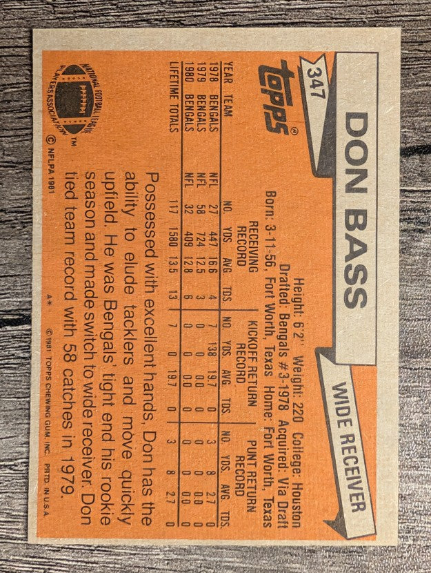 1981 Topps #347 Don Bass
