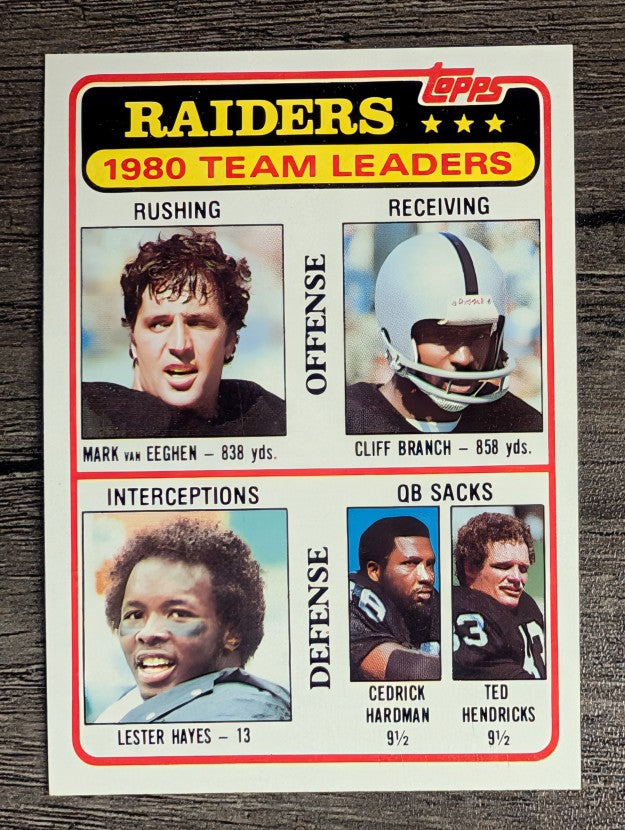 1981 Topps #359 M.Eeghen/Cliff Branch/Lester Hayes/Cedrick Hardman/Ted Hendricks