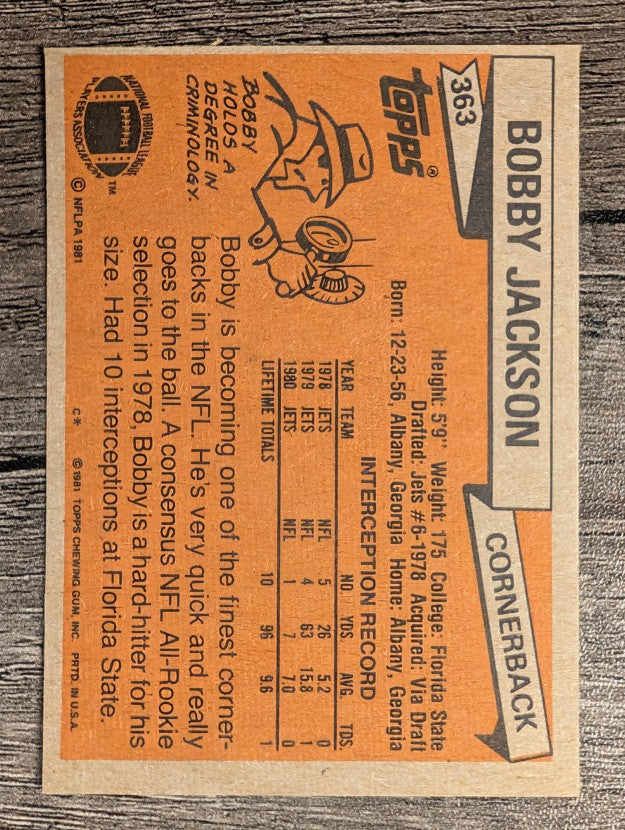 1981 Topps #363 Bobby Jackson