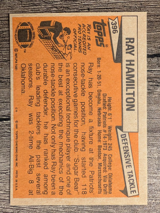 1981 Topps #396 Ray Hamilton