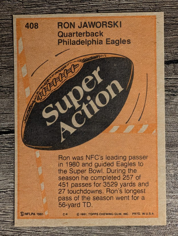 1981 Topps #408 Ron Jaworski SA