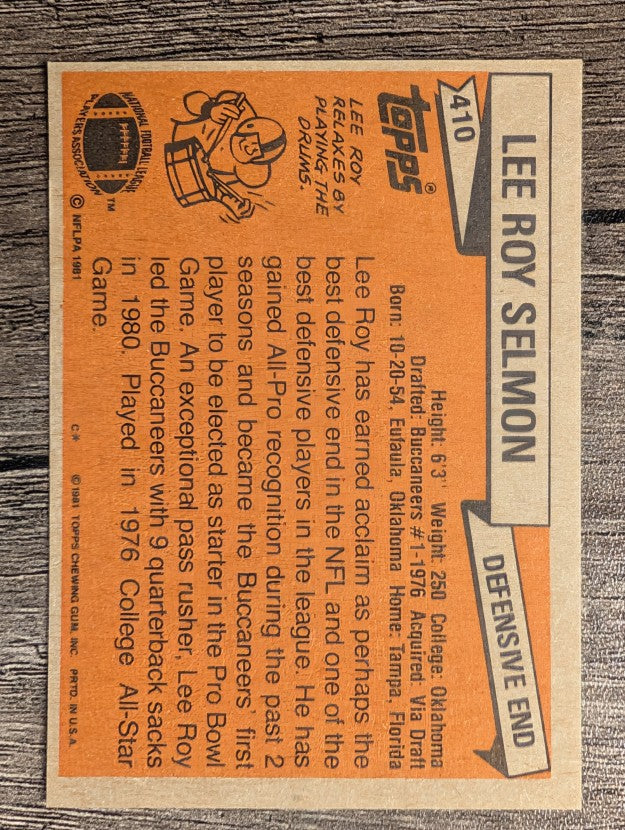 1981 Topps #410 Lee Roy Selmon AP