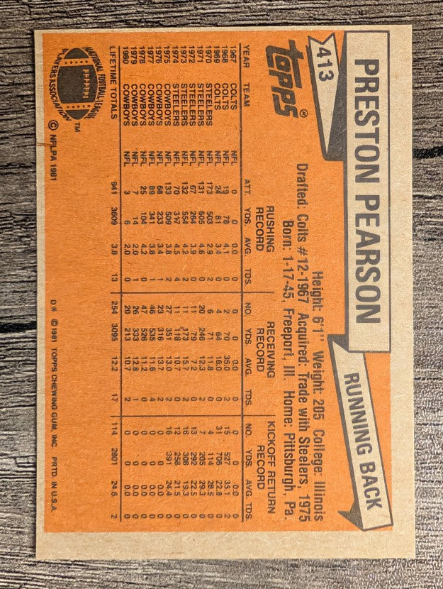 1981 Topps #413 Preston Pearson