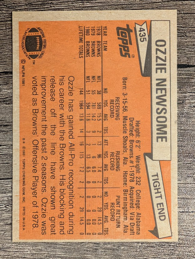 1981 Topps #435 Ozzie Newsome