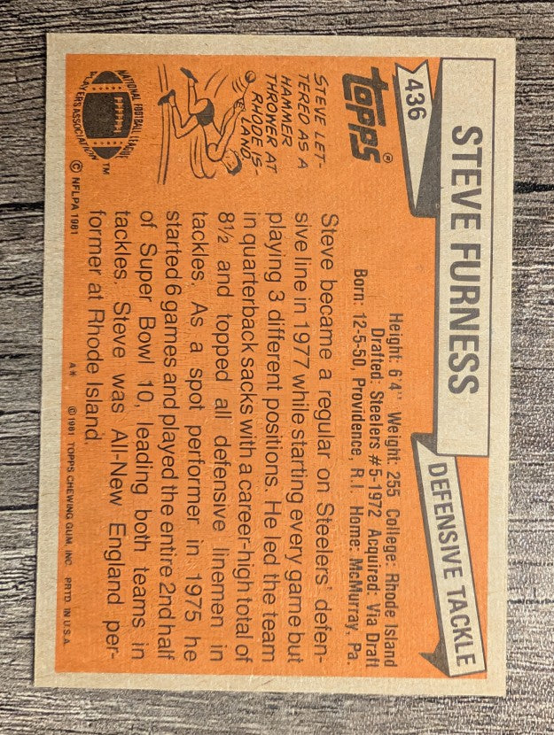 1981 Topps #436 Steve Furness