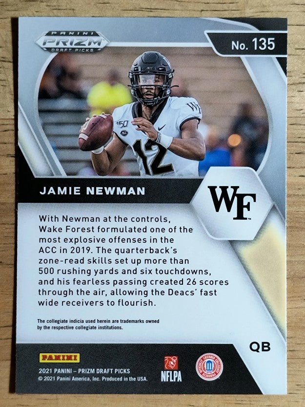 2021 Panini Prizm Draft Picks #135 Jamie Newman RC