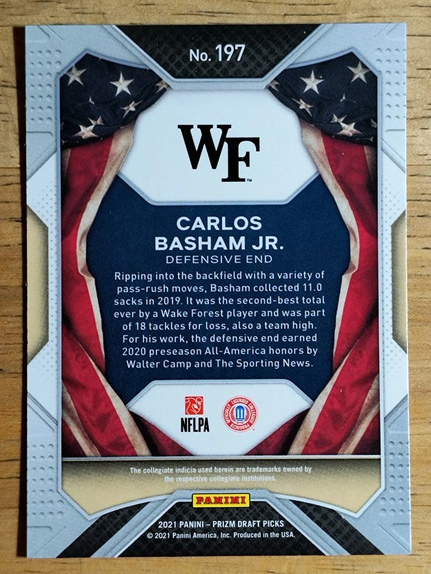 2021 Panini Prizm Draft Picks #197 Carlos Boogie Basham AA