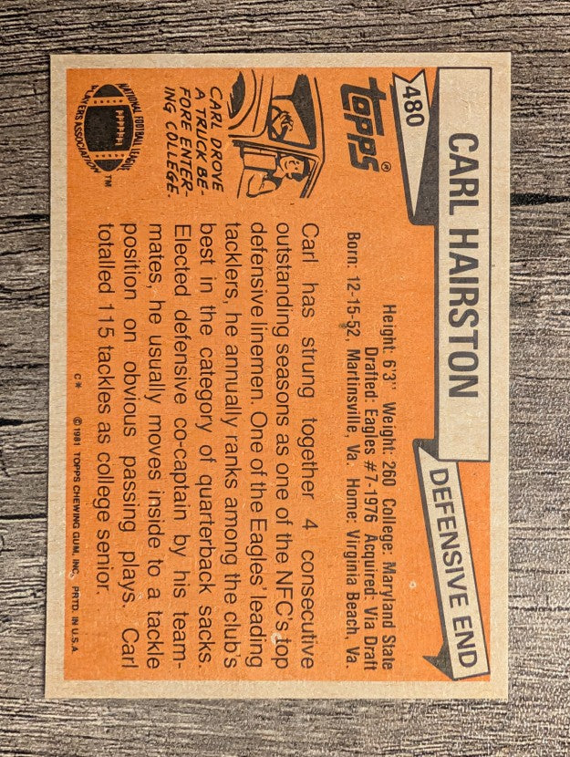 1981 Topps #480 Carl Hairston