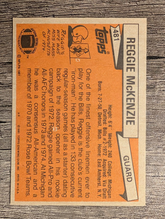 1981 Topps #481 Reggie McKenzie