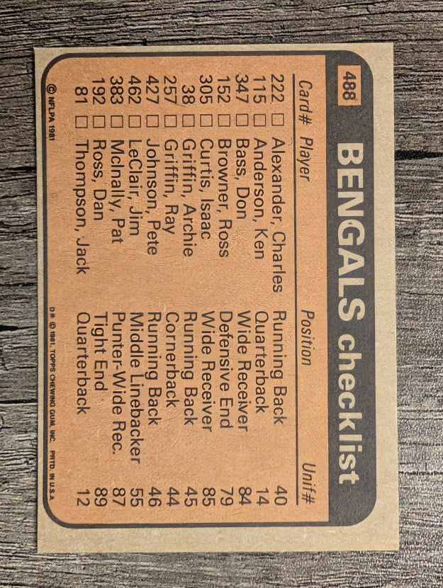 1981 Topps #488 Bengals TL/Pete Johnson/Dan Ross/Louis Breeden/Eddie Edwards