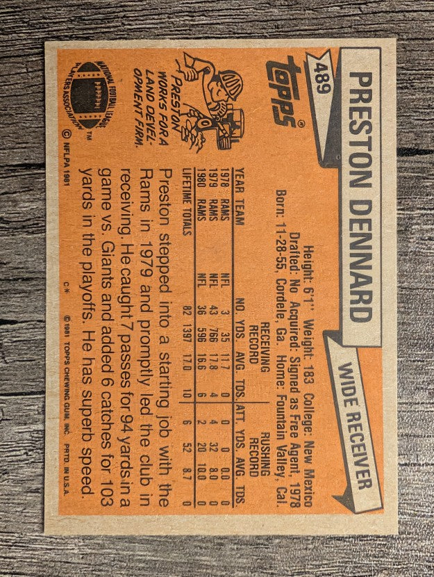 1981 Topps #489 Preston Dennard