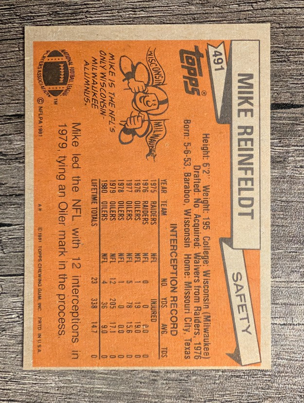 1981 Topps #491 Mike Reinfeldt