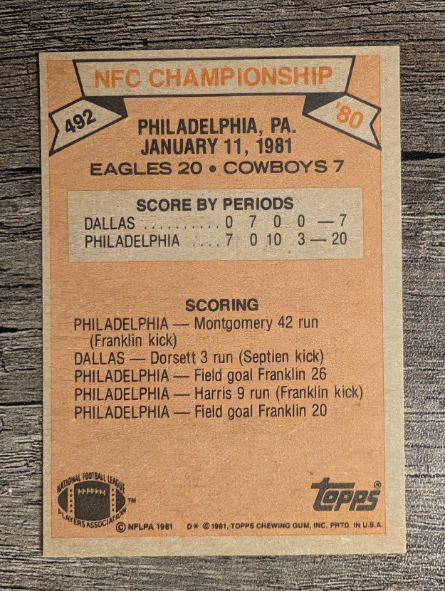 1981 Topps #492 1980 NFC Champions/Eagles/Cowboys/Ron Jaworski