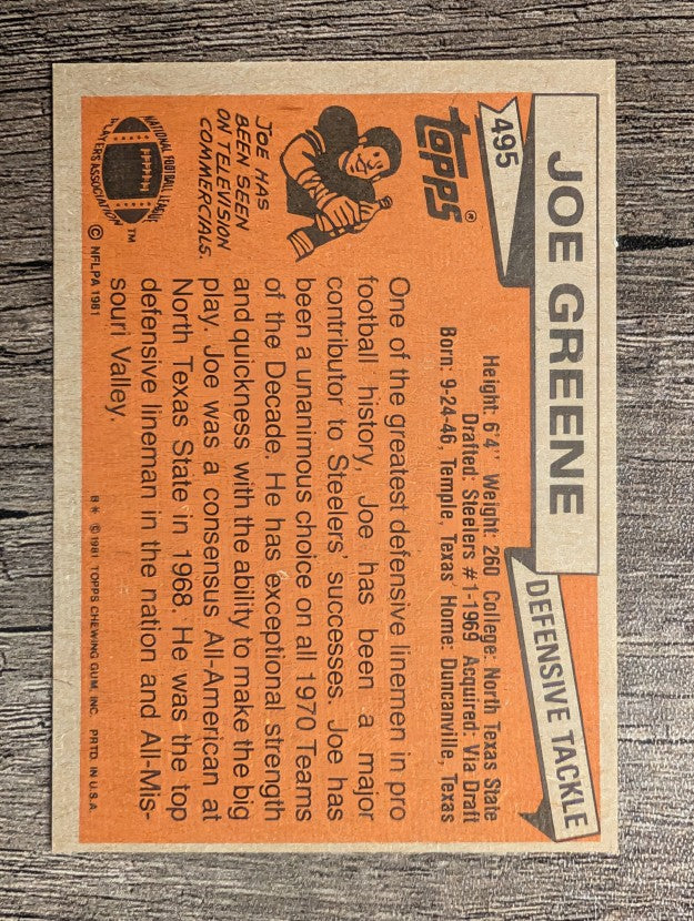 1981 Topps #495 Joe Greene