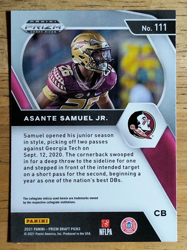 2021 Panini Prizm Draft Picks #111 Asante Samuel Jr. RC