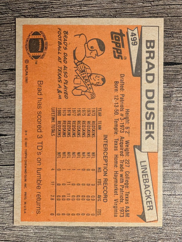 1981 Topps #499 Brad Dusek