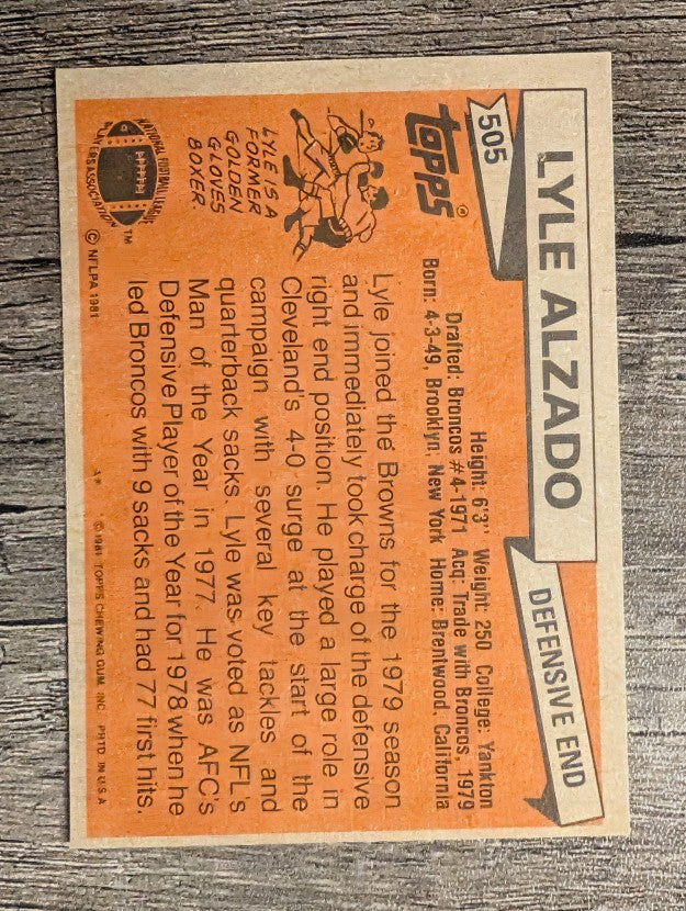 1981 Topps #505 Lyle Alzado