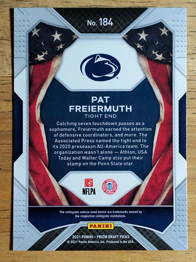2021 Panini Prizm Draft Picks #184 Pat Freiermuth AA