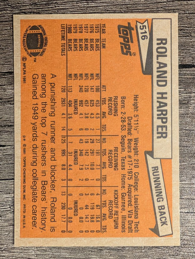 1981 Topps #516 Roland Harper