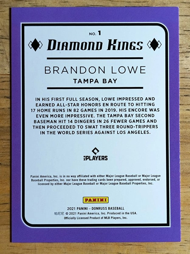 2021 Donruss Red #1 Brandon Lowe DK