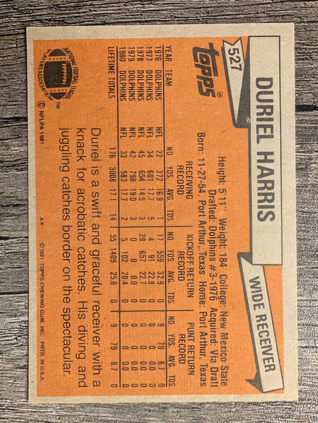 1981 Topps #527 Duriel Harris