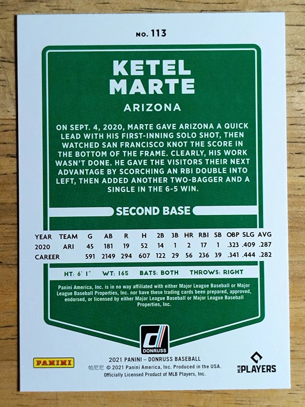 2021 Donruss Liberty #113 Ketel Marte