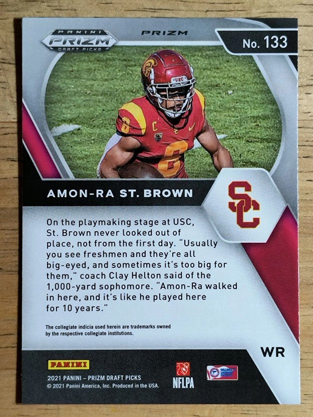 2021 Panini Prizm Draft Picks Prizms Silver #133 Amon-Ra St. Brown