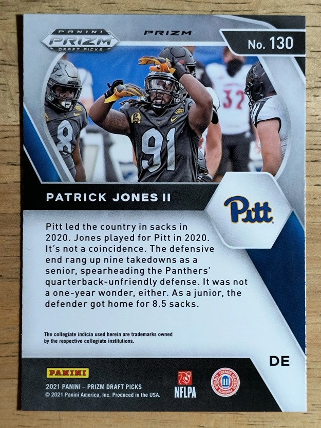 2021 Panini Prizm Draft Picks Prizms Orange Ice #130 Patrick Jones II