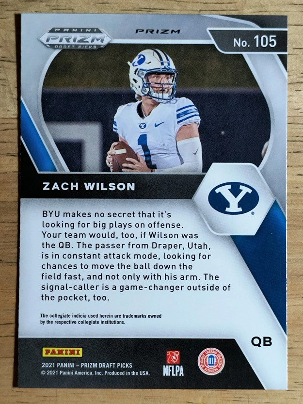 2021 Panini Prizm Draft Picks Prizms Orange Ice #105 Zach Wilson