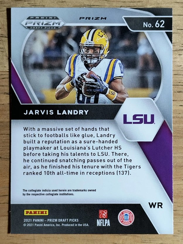 2021 Panini Prizm Draft Picks Prizms Orange Ice #62 Jarvis Landry