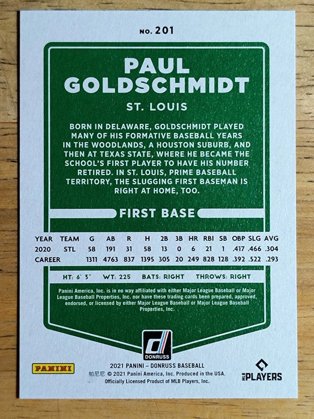 2021 Donruss Independence Day #201 Paul Goldschmidt