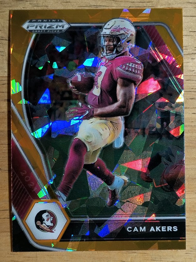 2021 Panini Prizm Draft Picks Prizms Orange Ice #77 Cam Akers