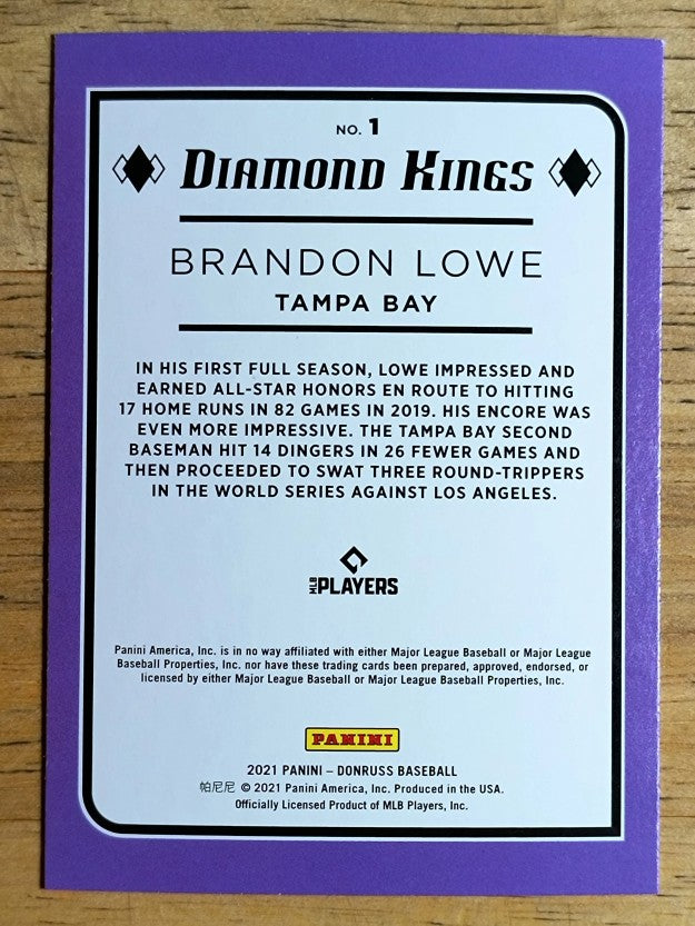 2021 Donruss Holo Blue #1 Brandon Lowe DK