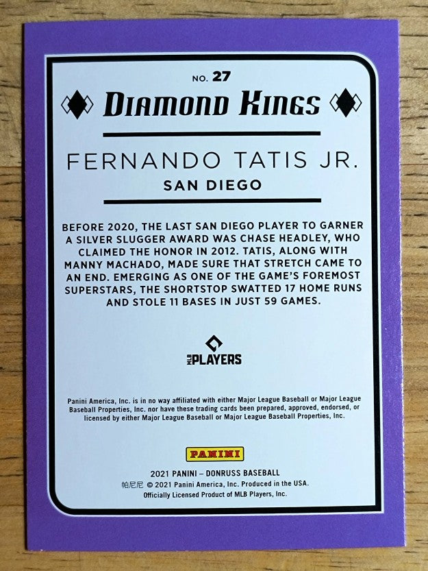 2021 Donruss Holo Blue #27 Fernando Tatis Jr. DK