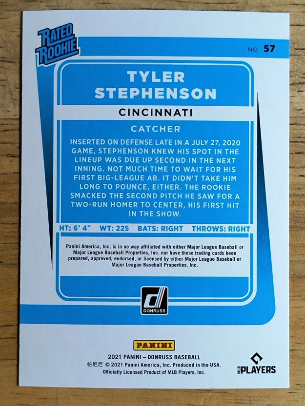 2021 Donruss Holo Blue #57 Tyler Stephenson RR