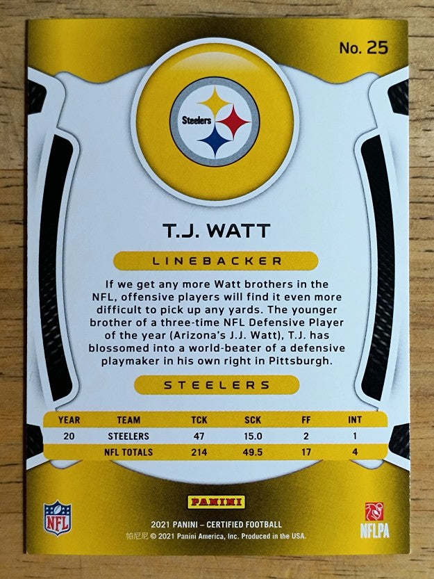 2021 Certified #25 T.J. Watt