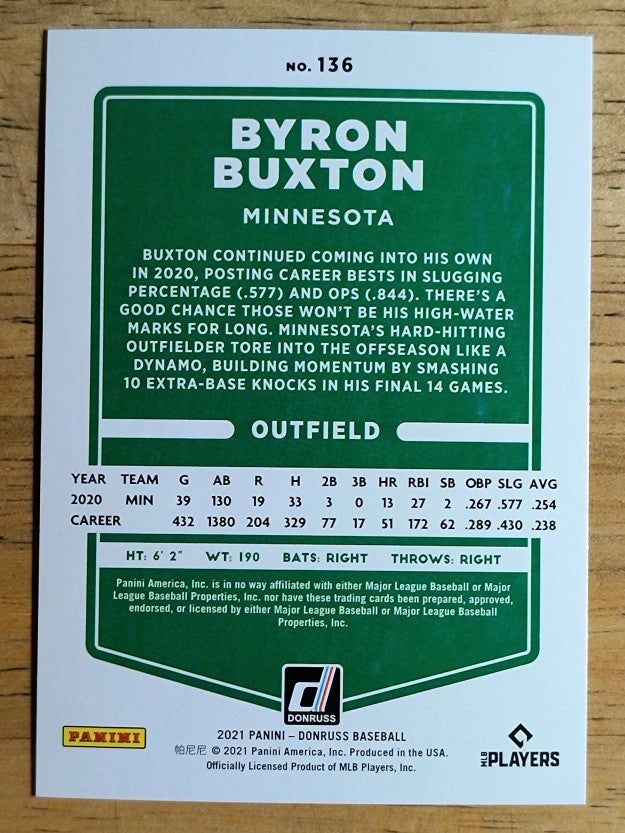 2021 Donruss Red #136 Byron Buxton