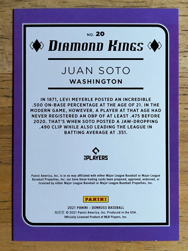 2021 Donruss #20 Juan Soto DK