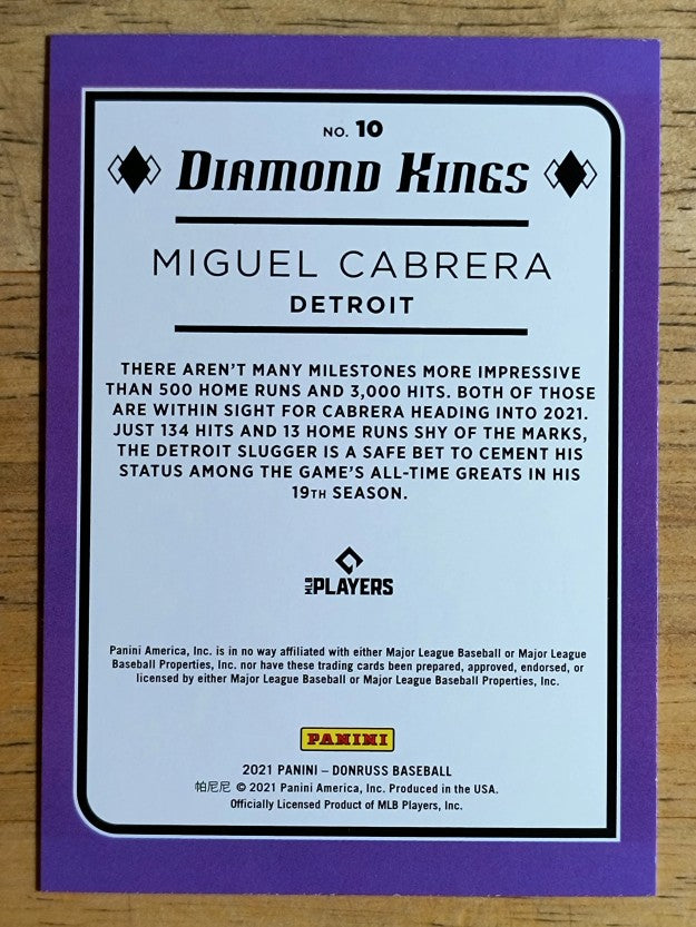 2021 Donruss #10 Miguel Cabrera DK