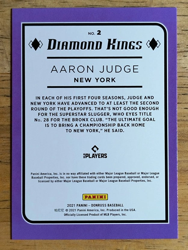 2021 Donruss #2 Aaron Judge DK