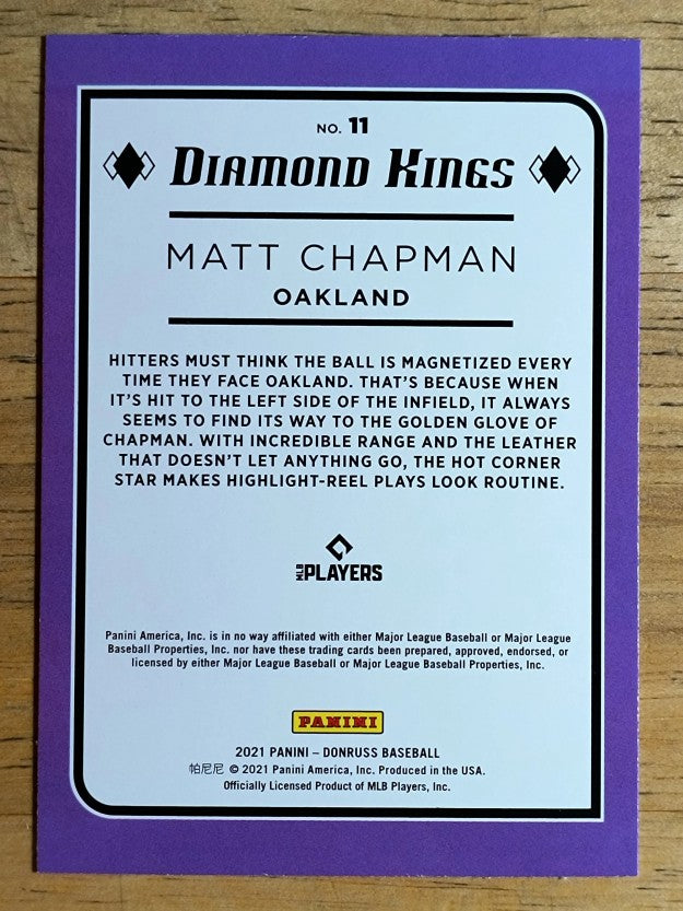 2021 Donruss #11 Matt Chapman DK