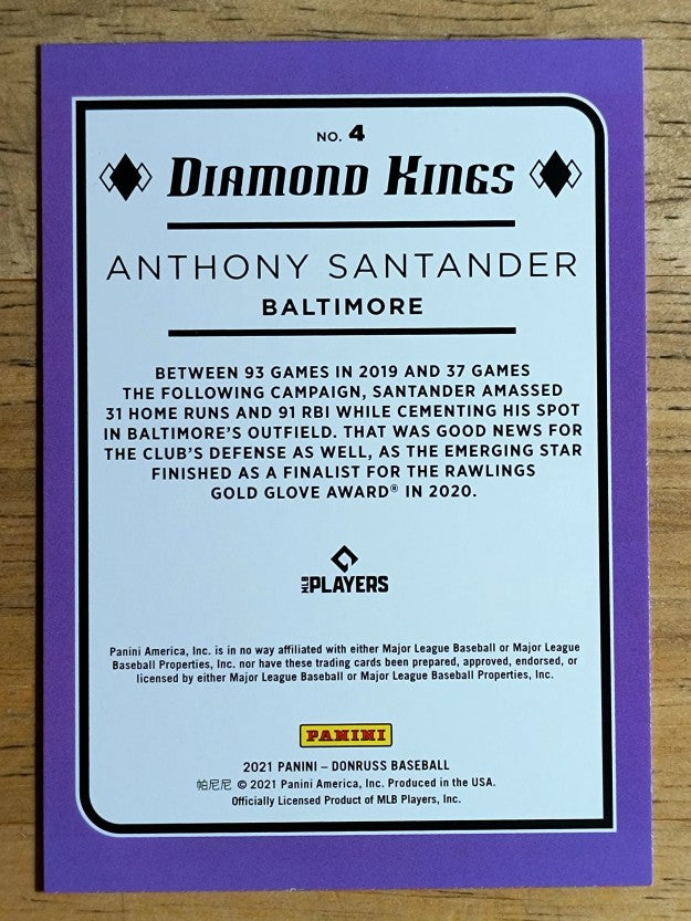 2021 Donruss #4 Anthony Santander DK