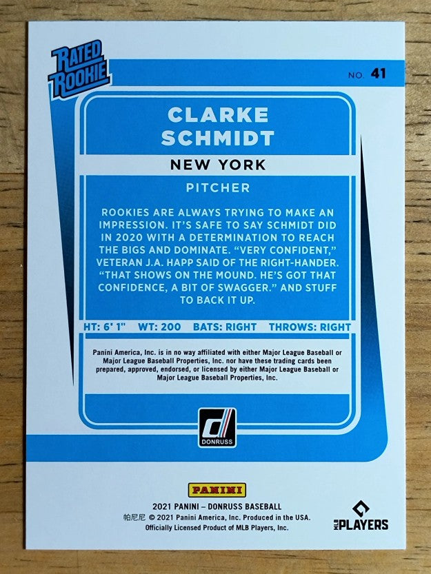 2021 Donruss #41 Clarke Schmidt RR RC