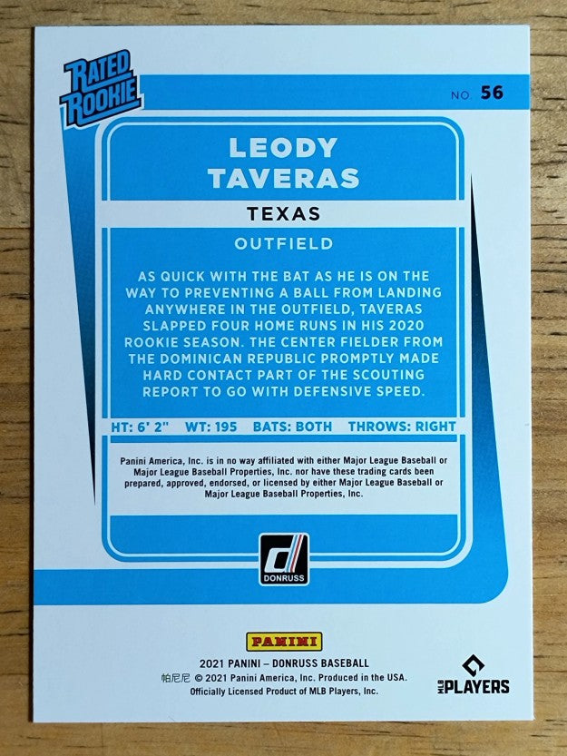 2021 Donruss #56 Leody Taveras RR RC