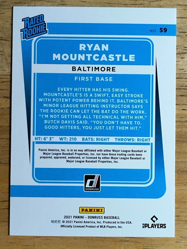 2021 Donruss #59 Ryan Mountcastle RR RC